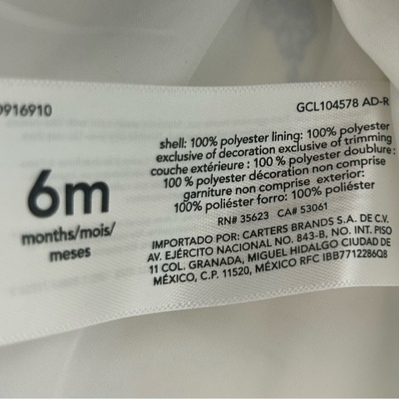 🍭🍭Carter’s White and Blue Printed Baby Dress 6 months - Picture 6 of 7